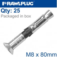 R-SPL II SAFETY PLUS - COUNTERSUNK M8X80MM X25 PER BOX